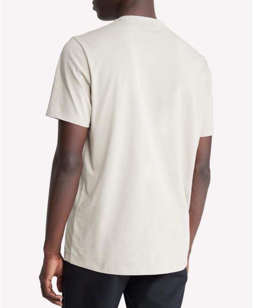 Мужская футболка Calvin Klein из гладкого хлопка с круглым вырезом, Plaza Taupe — фото 2