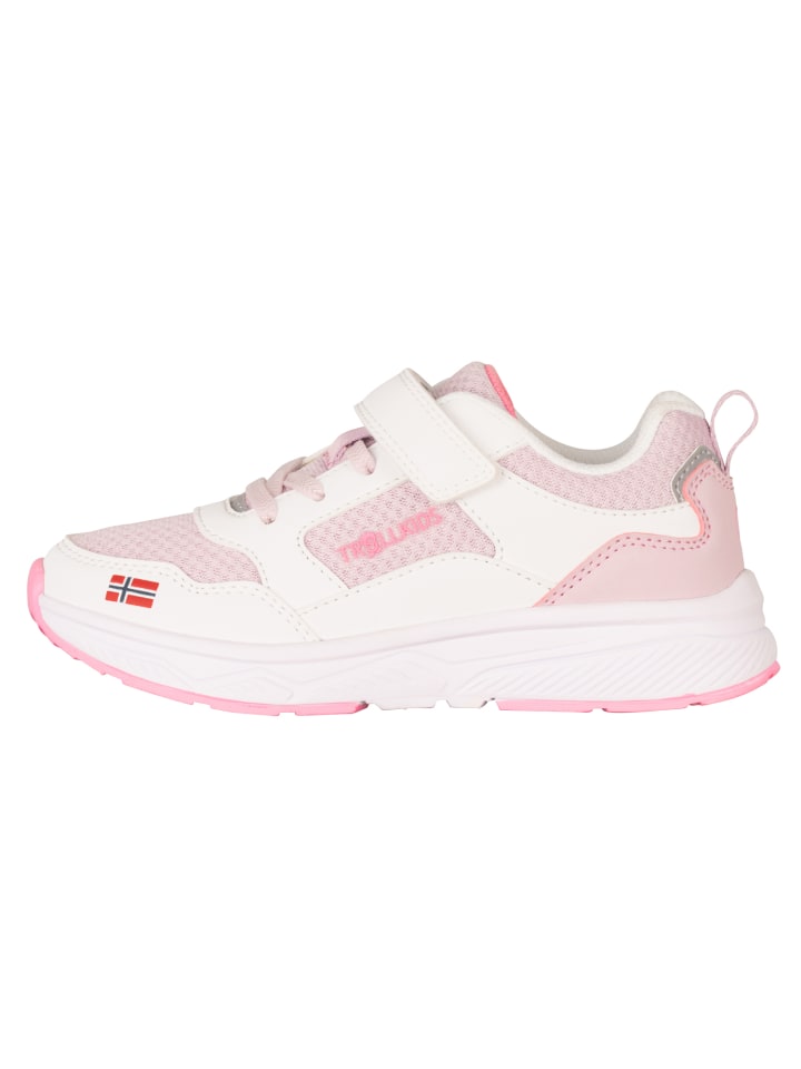 

Кроссовки на шнуровке Trollkids, цвет white/peony rose