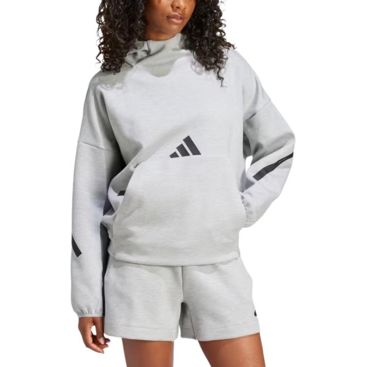 Z.N.E. Толстовка с капюшоном Женская Серая Adidas — фото 3