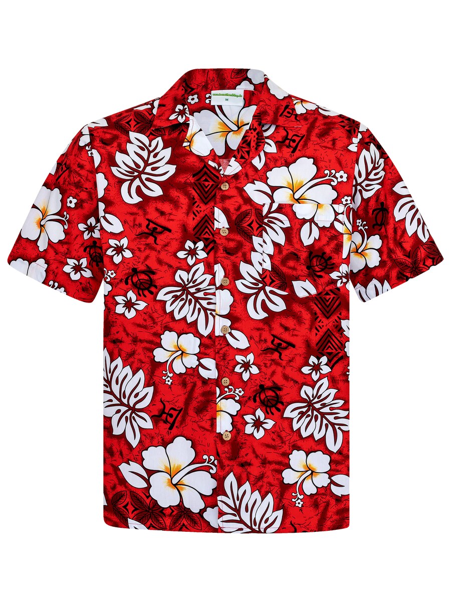 

Рубашка на пуговицах классического кроя Hawaiihemdshop.de Classic Flowers, красный