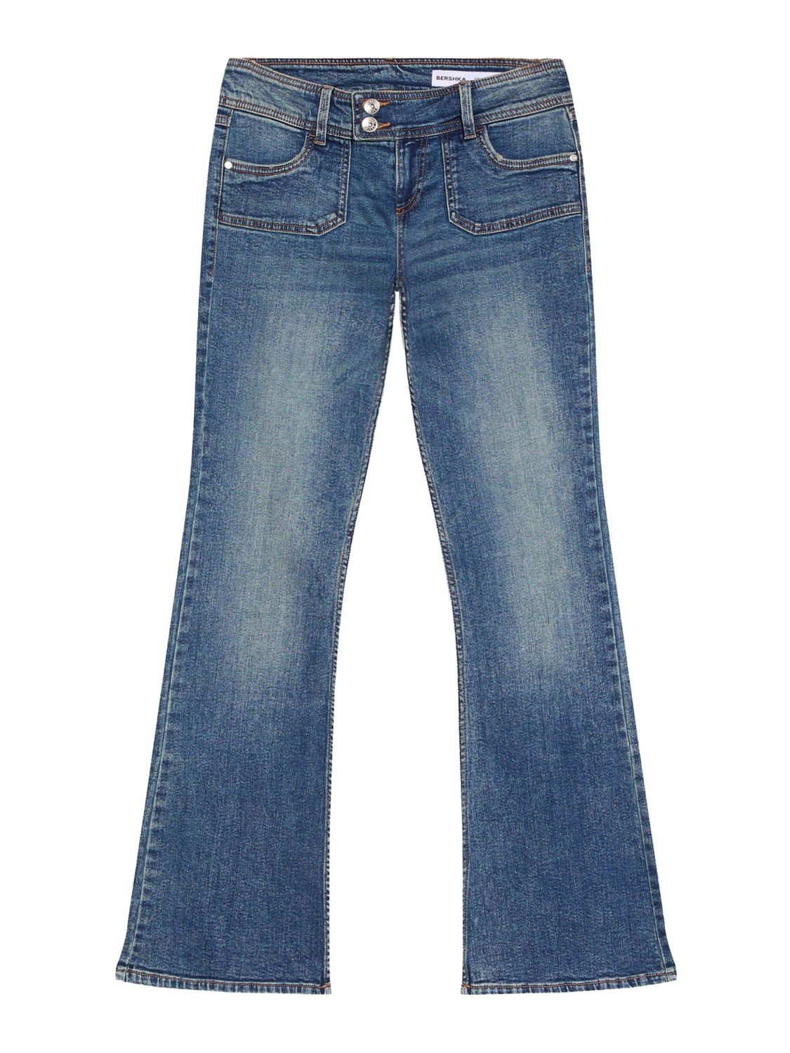 

Bershka Джинсы клеш в синем дениме