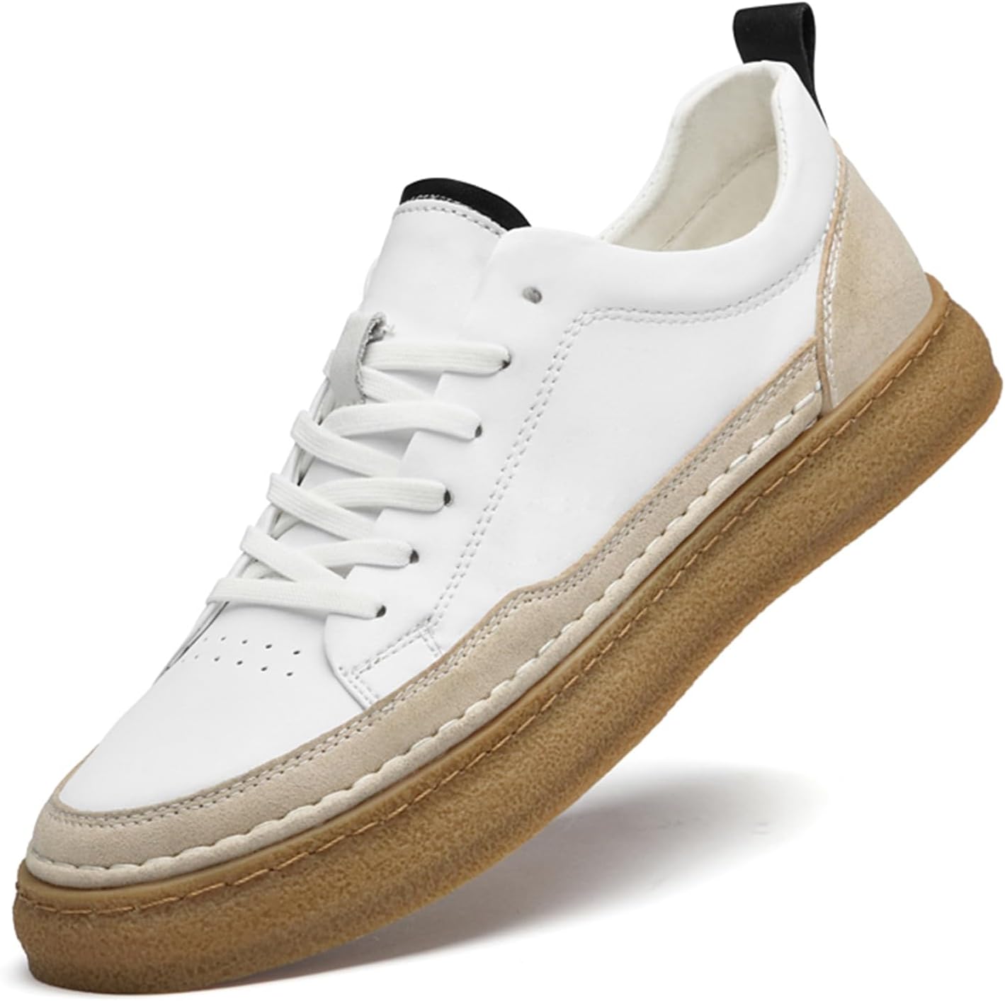 

Мужские модные кожаные кроссовки Мужские повседневные кроссовки Стильные ретро мужские деловые повседневные туфли Abborora, белый