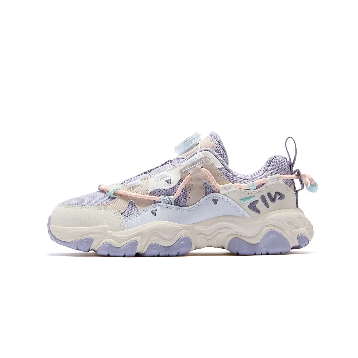 Беговые кроссовки Heritage FHT Rebound низкие дышащие детские FILA KIDS, Twilight Purple/Milk White-EG
