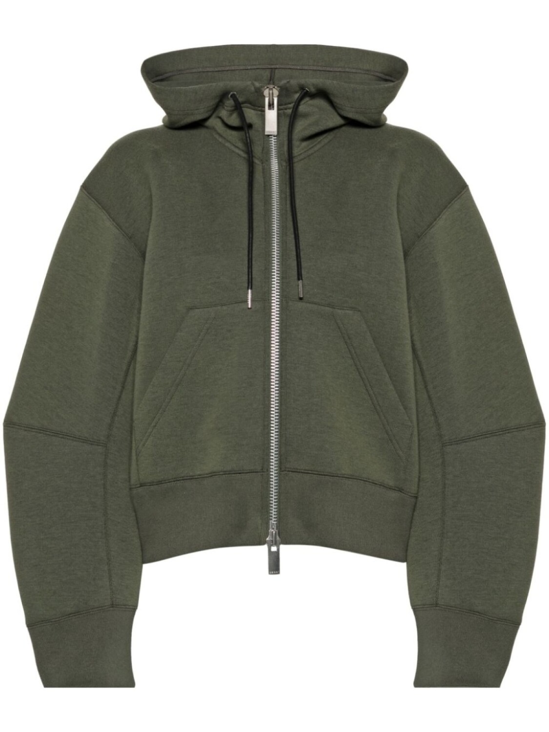 

Sacai худи на молнии с кулиской, зеленый