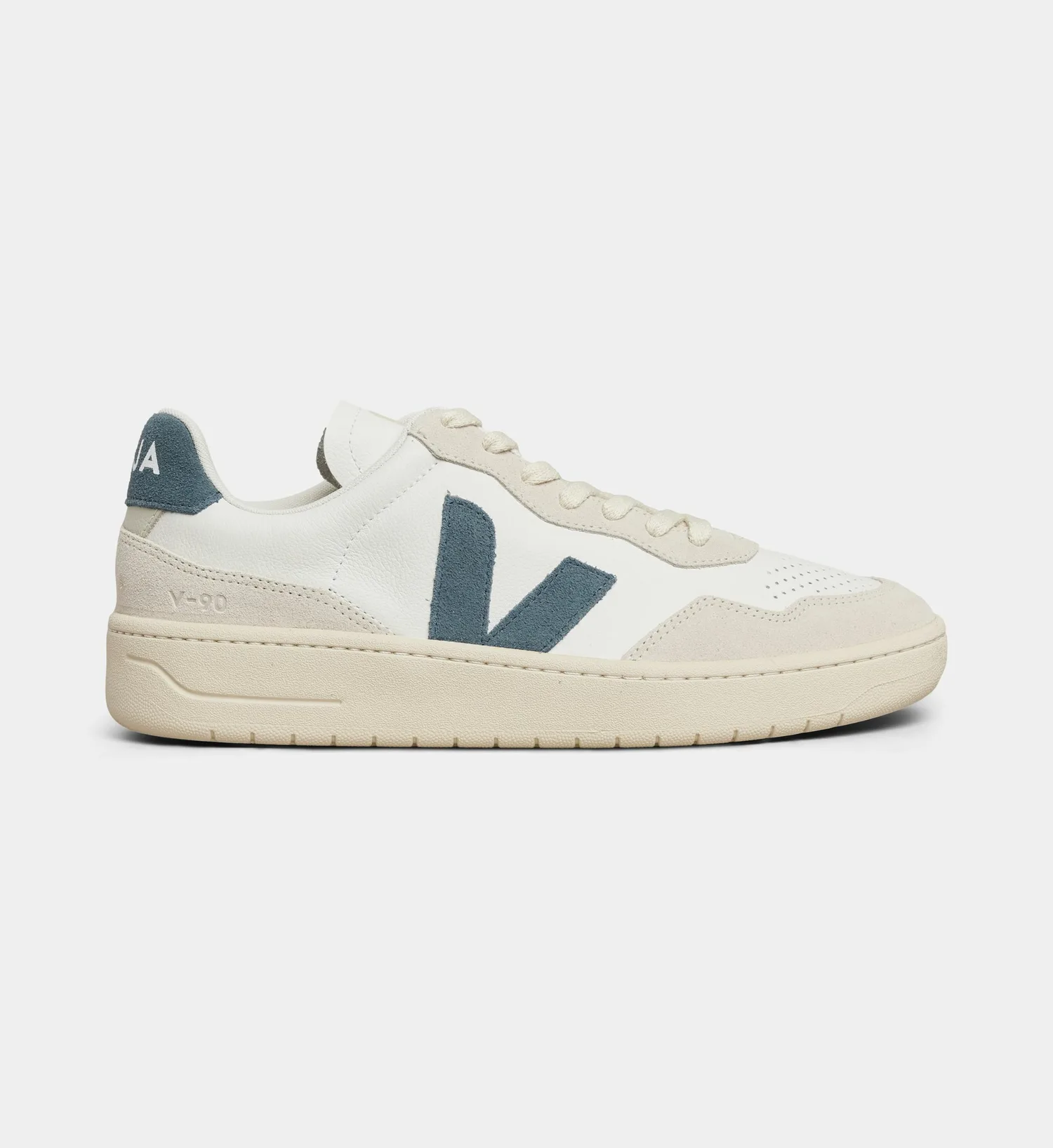Низкие кеды V-90 O.T из кожи O.T. (Organic Traced) VEJA, синий