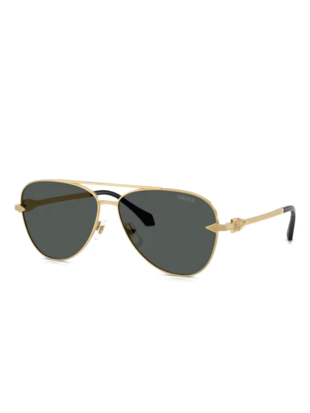 

Металлические солнцезащитные очки с изображением медузы Versace Eyewear, золотой