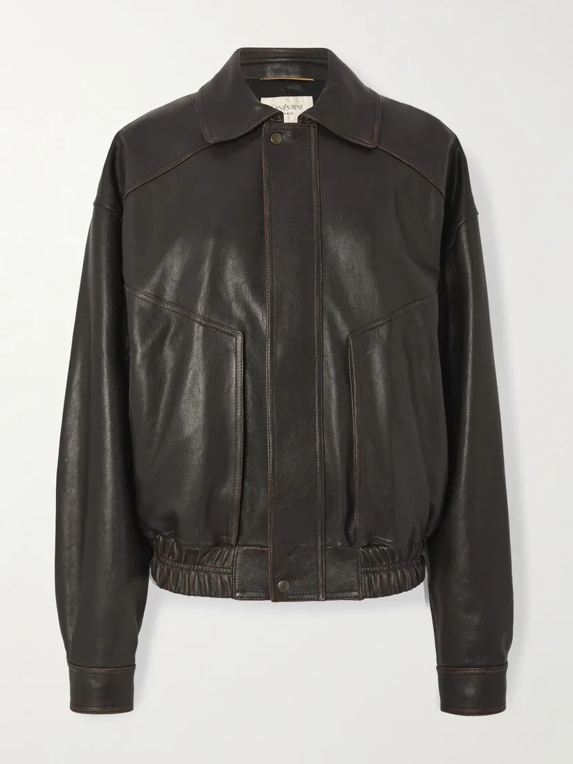 Кожаная куртка SAINT LAURENT, черный