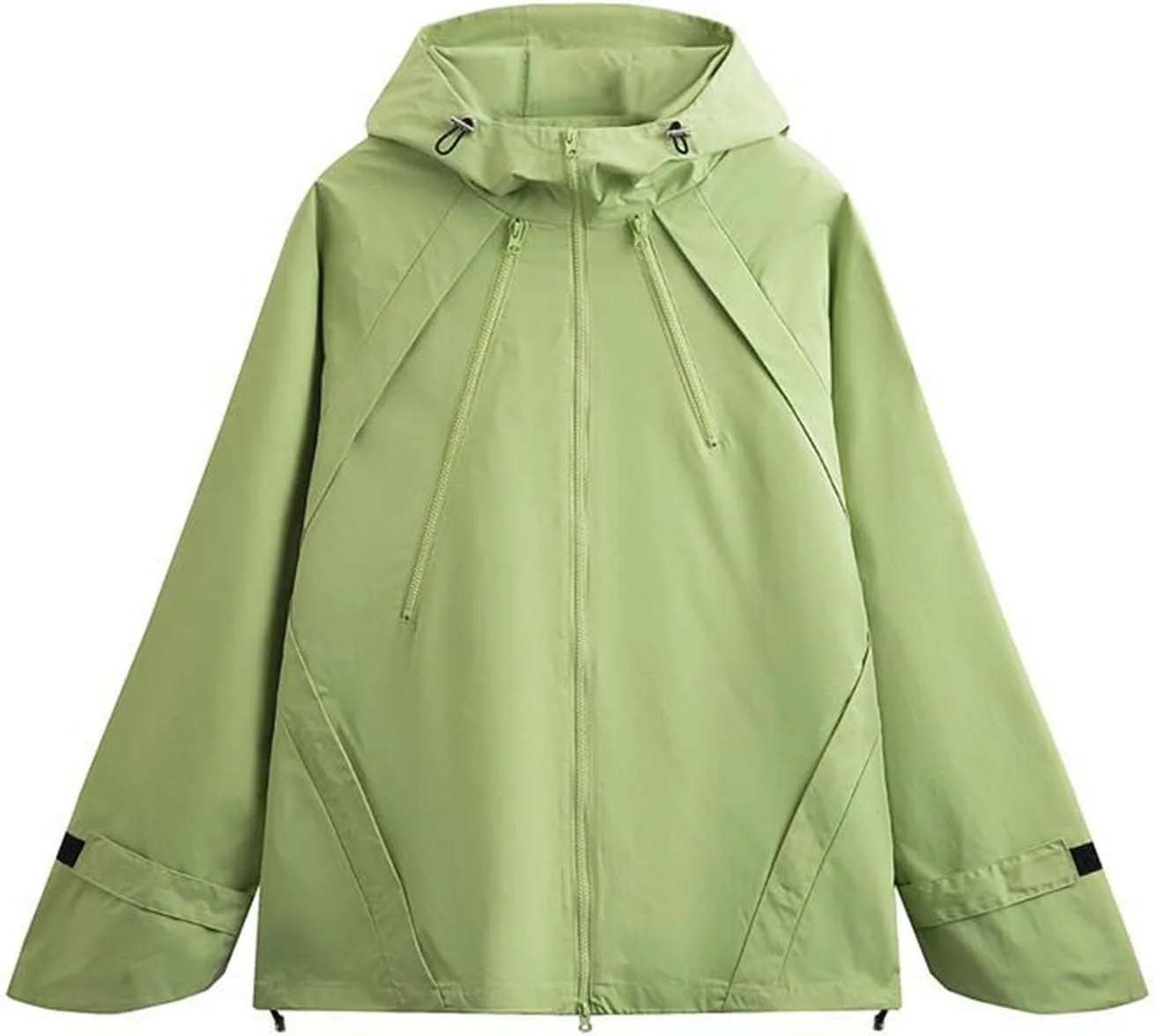 Куртка мужская Waterproof Windproof легкая тонкая дождевик с капюшоном для походов на улице Plus Size однотонная верхняя одежда Generic, зеленый