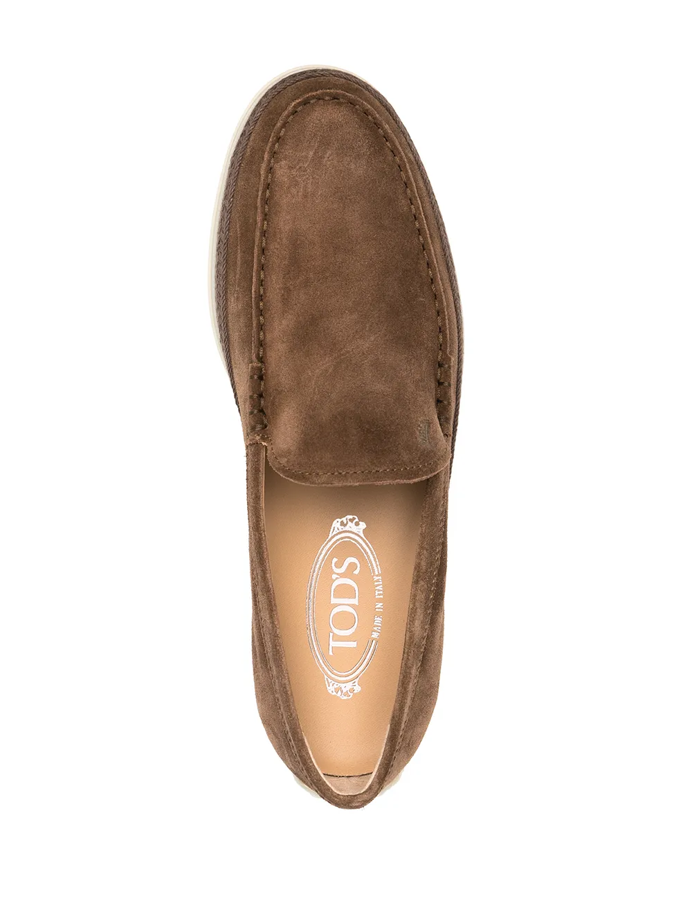 Лоферы на плетеной подошве TOD'S, коричневый — фото 4