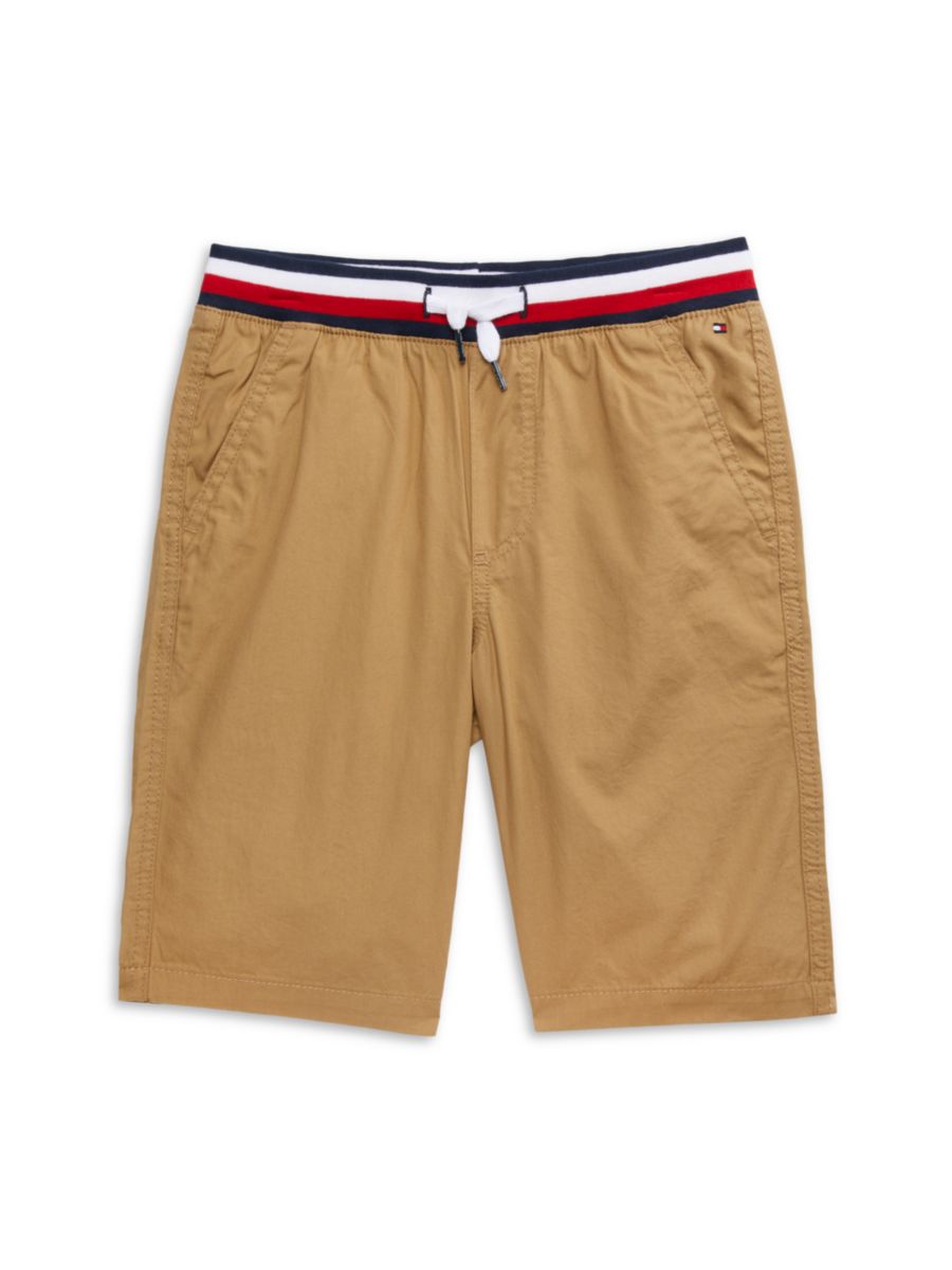 

Тканые шорты для мальчиков с трикотажным поясом Tommy Hilfiger, желто-коричневый