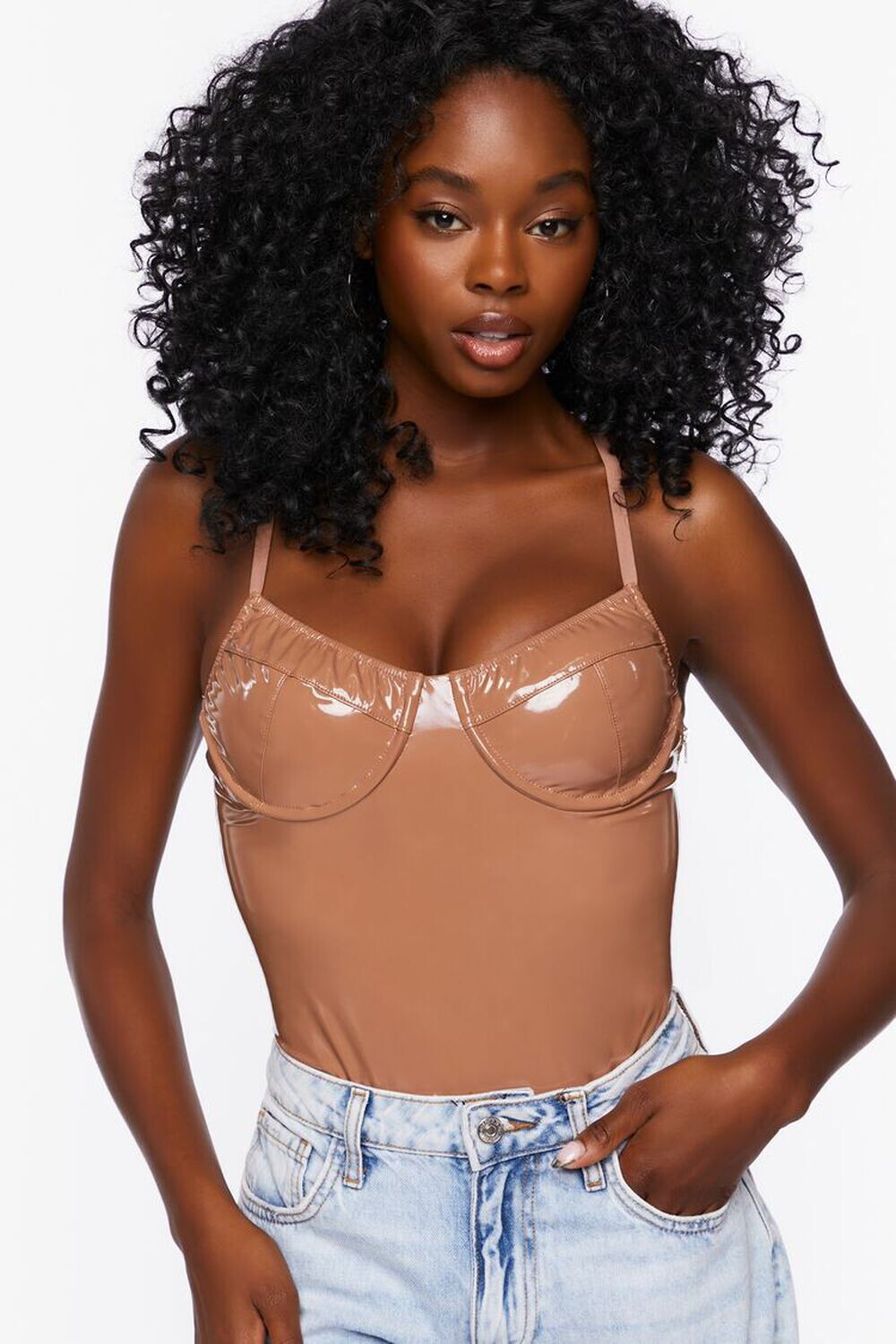 

Боди-бюстье из искусственной лакированной кожи Forever 21