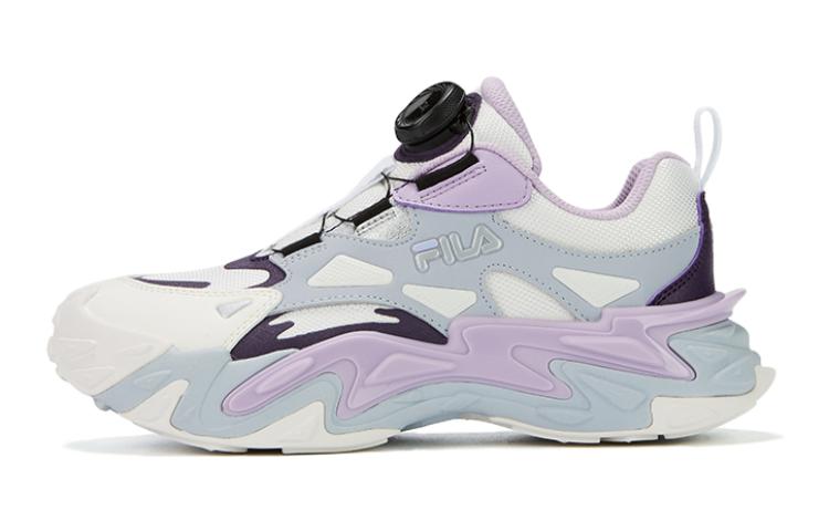 

FILA KIDS Скользостойкие амортизирующие износостойкие низкие детские беговые кроссовки бело-фиолетовые детские