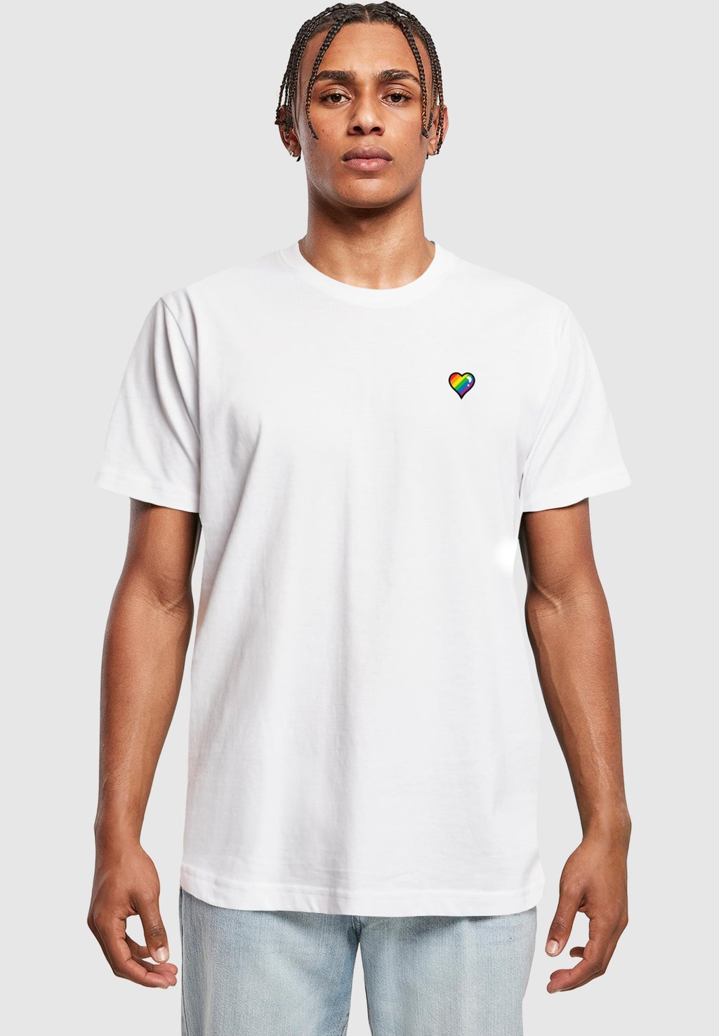 

Базовая футболка GLOSSY HEART PRIDE Mister Tee, белый