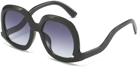 

Крупные солнцезащитные очки в большой оправе для женщин, модные винтажные солнцезащитные очки, трендовые очки в стиле панк, очки с защитой от УФ-излучения UV400 MTZJH, Black Gray