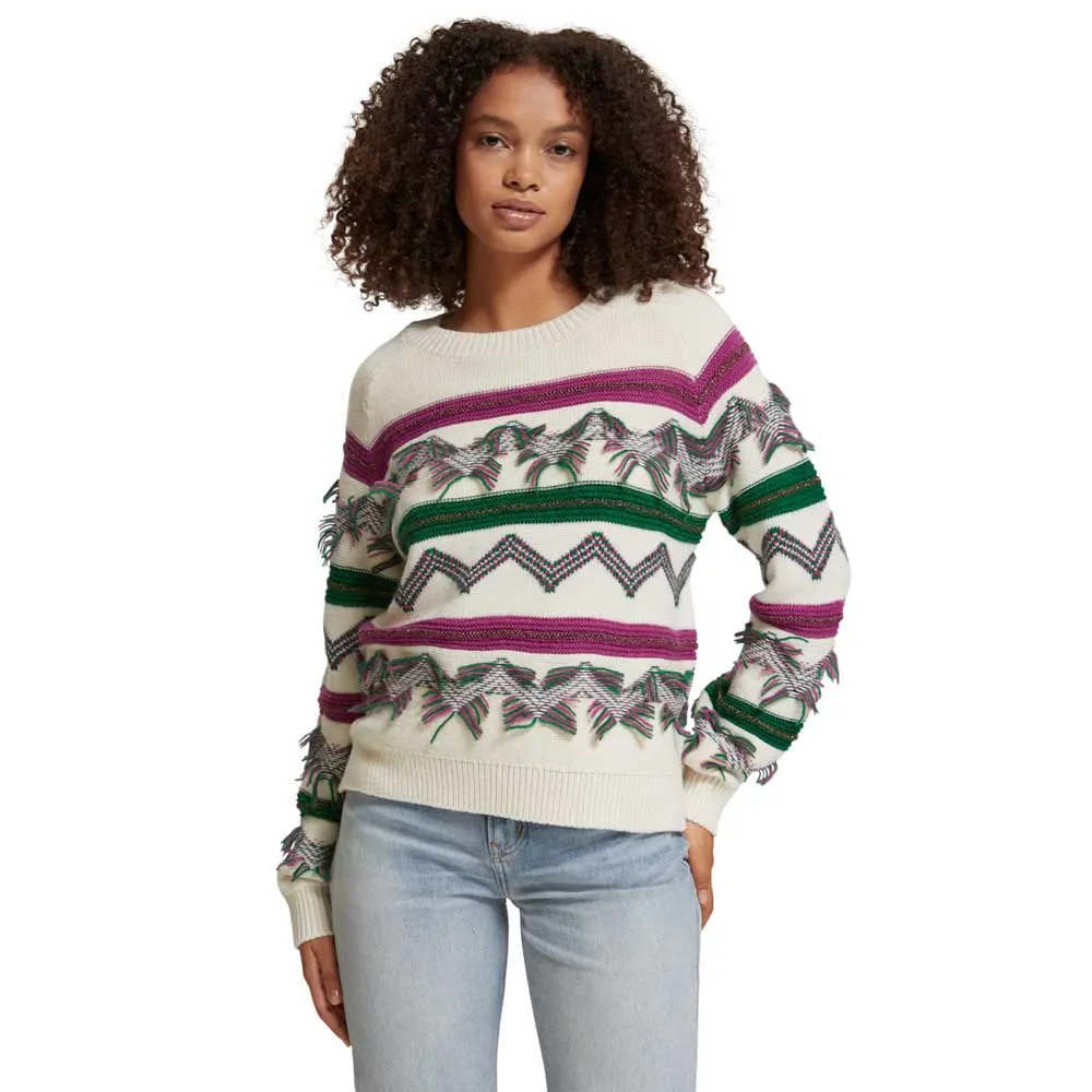 

Свитер Scotch & Soda Fringe Jacquard, бежевый