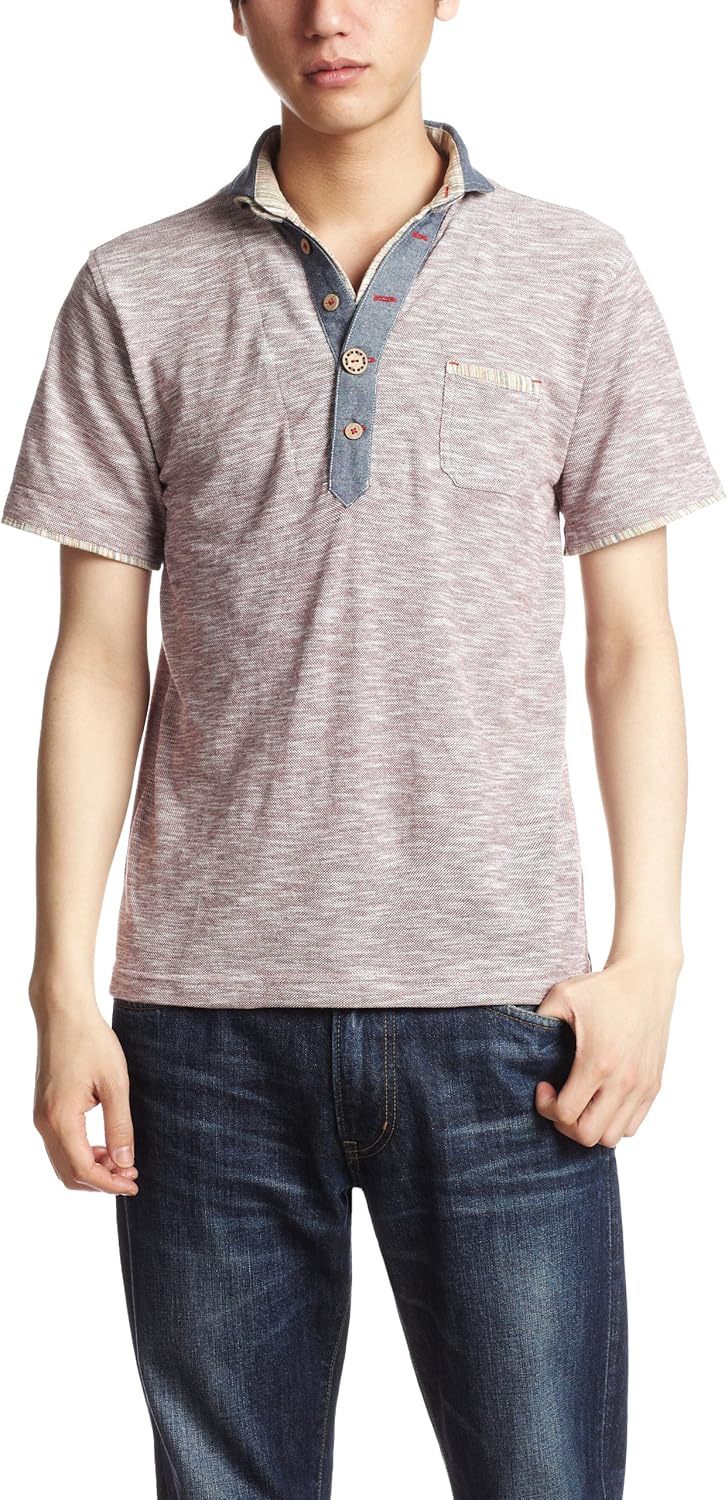 

Власть народу! Поло с воротником-стойкой из меланжевой пике в полоску Power To The People, винный