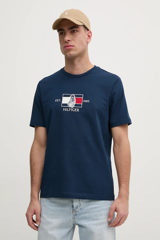 

Хлопковая футболка Tommy Hilfiger, темно-синий