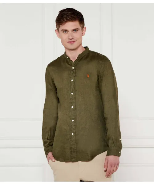 

Льняная рубашка Slim fit Polo Ralph Lauren, зеленый