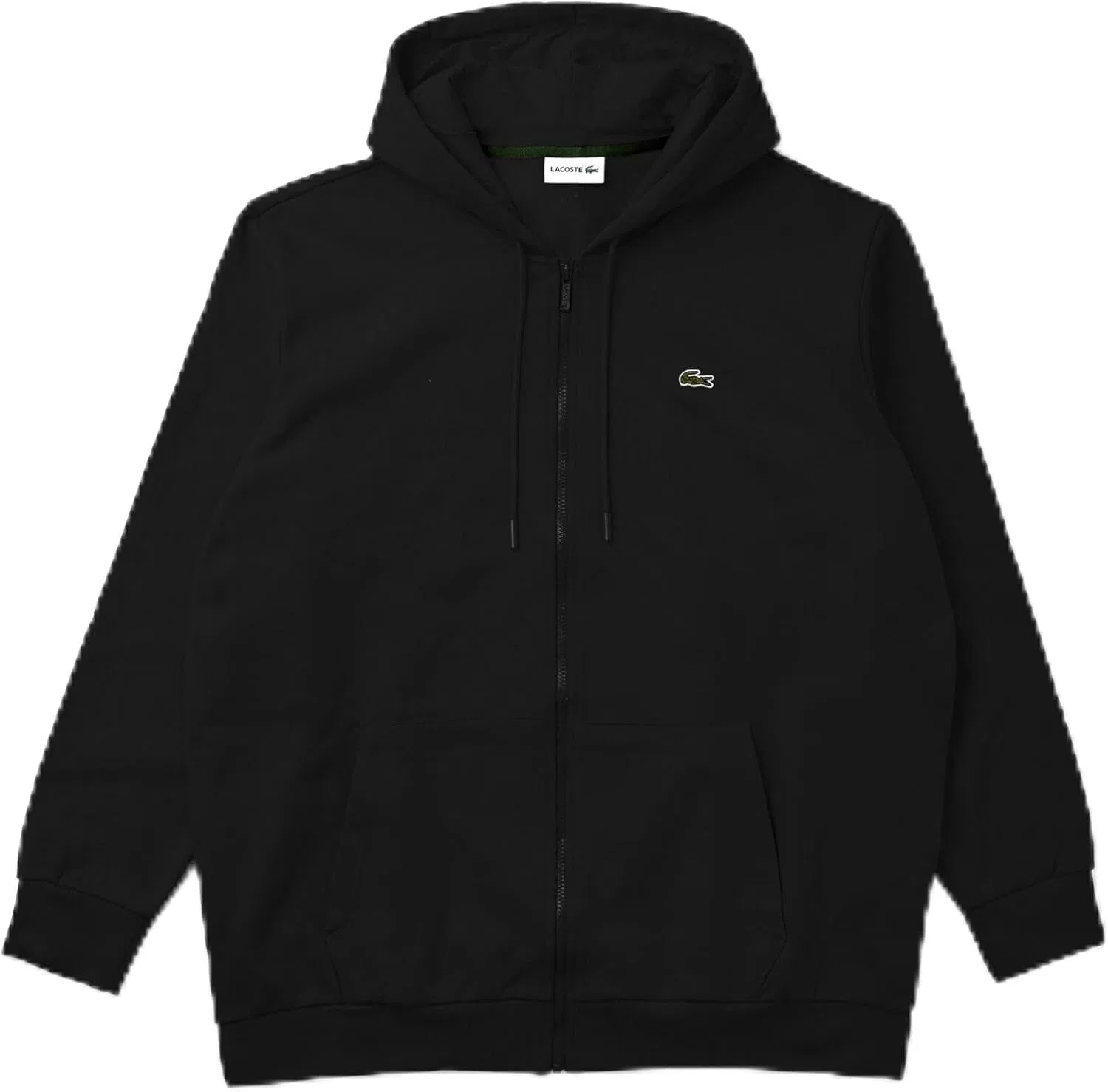 Худи мужское Lacoste на молнии, цвет черный