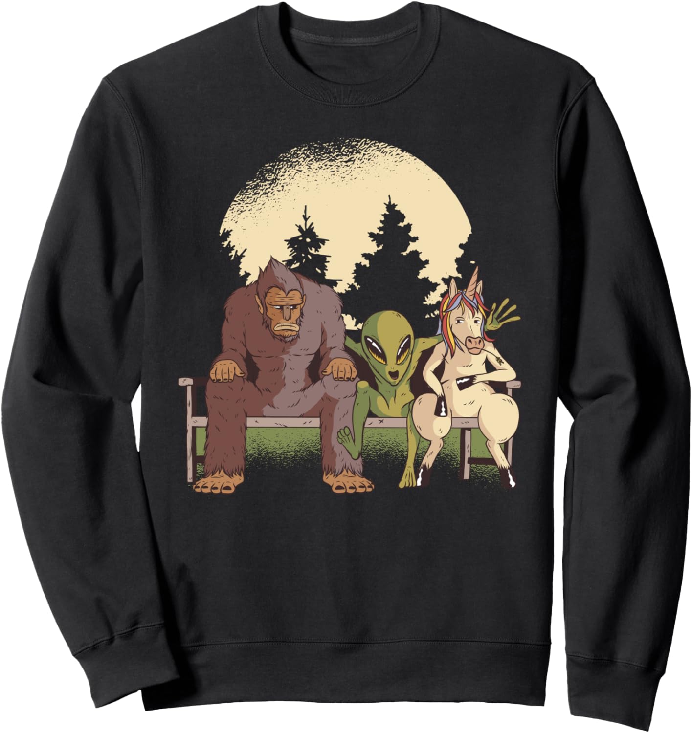 

Забавная толстовка с изображением Бигфута, инопланетянина и единорога Bigfoot Yeti Sasquatch Christmas Gift Idea Shirts, черный