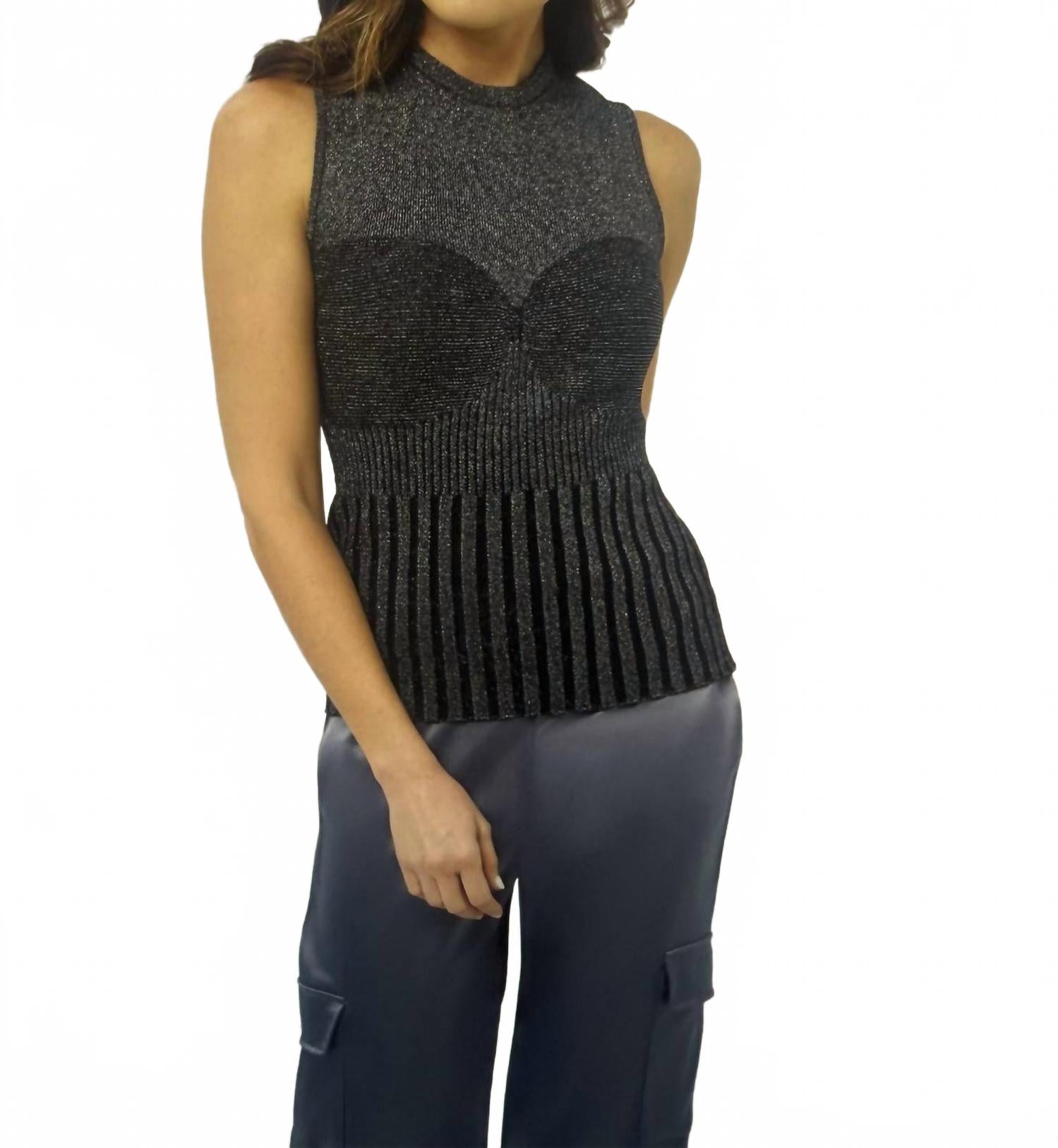 

Anatomie Топ Seacrest в черно-серебристом блестящем исполнении