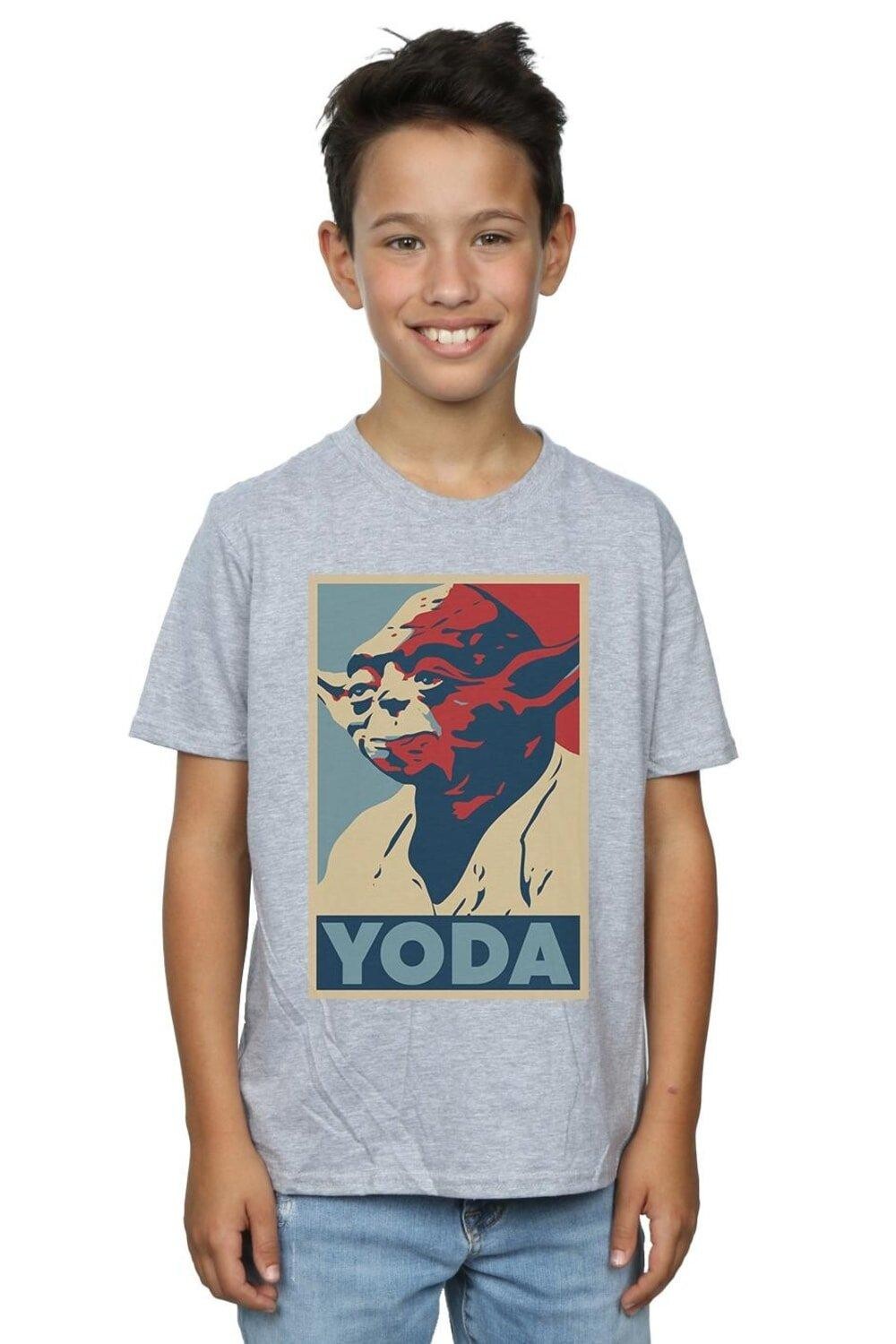 

Футболка с плакатом «Йода» Star Wars, серый