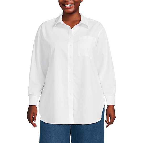 

Оверсайз туника Plus size с декоративным воротником Lands' End