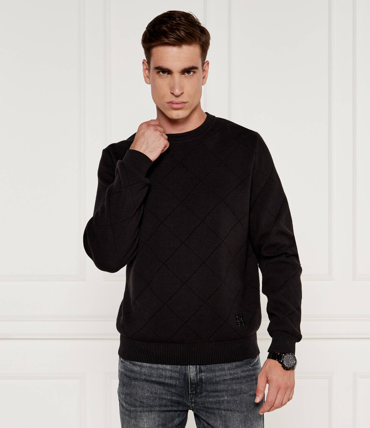 

Свитер HUGO Symond Relaxed fit, черный