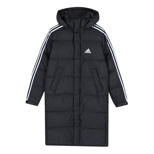 

Пуховик adidas Long Parka mid-length Outdoor Thicken hooded down Jacket Black, черный