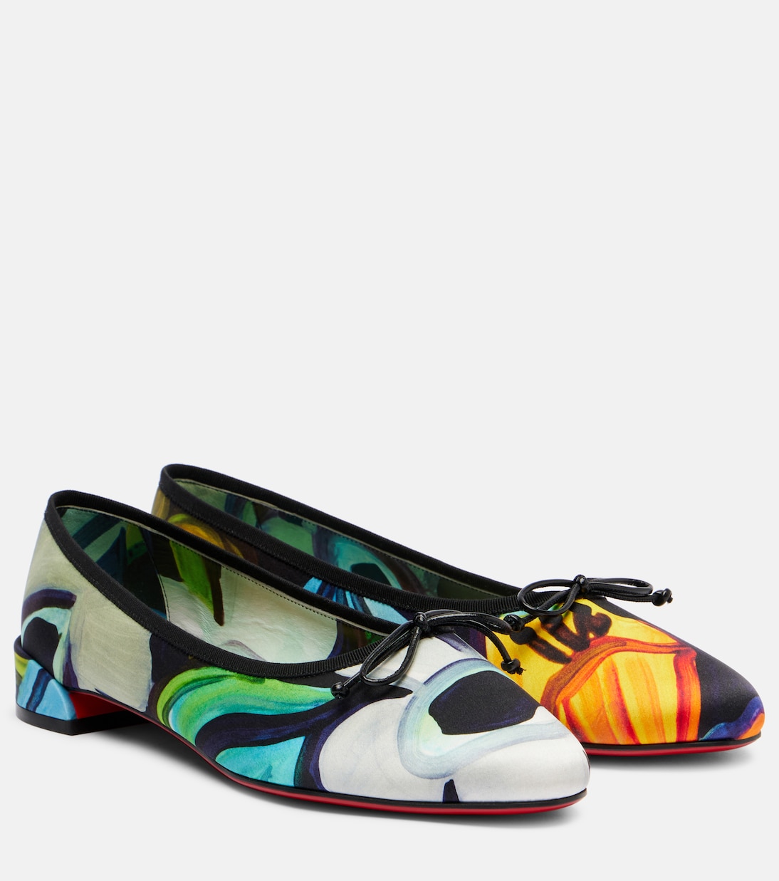 Балетки Sweetie Jane из сатинового крепа Christian Louboutin, Multi/Lin Multi