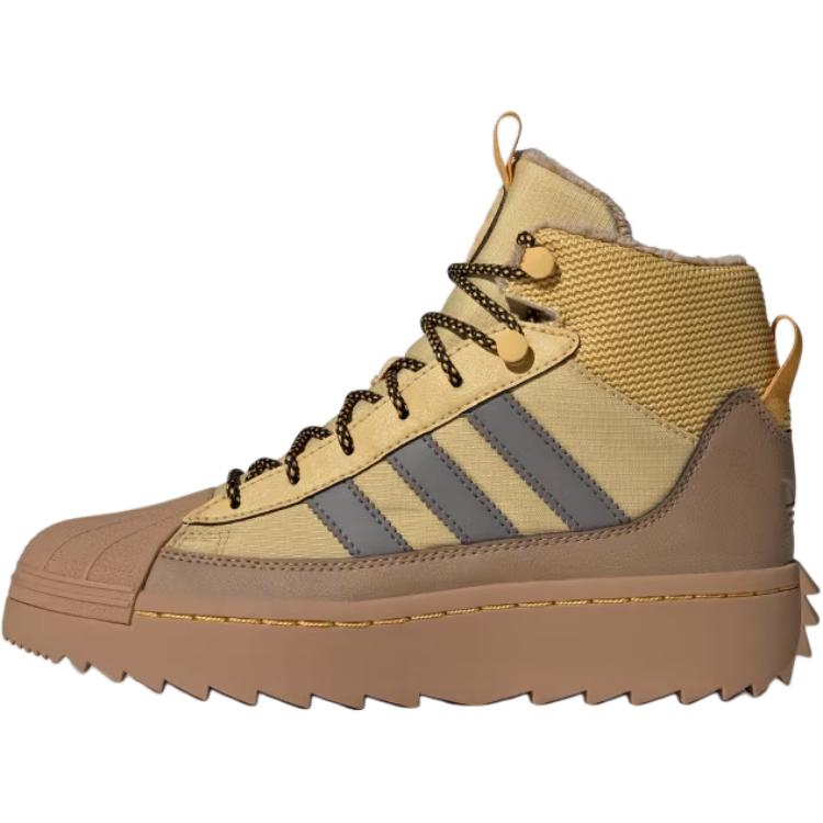 

Adidas Originals Детские кроссовки SUPERSTAR с высоким берцем, устойчивые к истиранию, коричневые, желтые