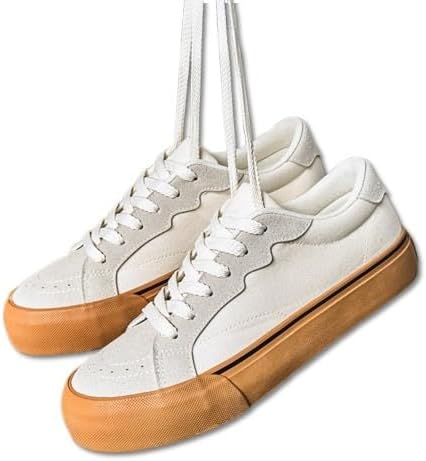 

Мужские ретро кеды низкие - дышащий верх из ткани, удобная резиновая подошва, повседневные кроссовки на шнуровке для повседневной одежды, обувь на каждый день, носок округлой формы, подкладка из ткани Minlaidian, бежевый