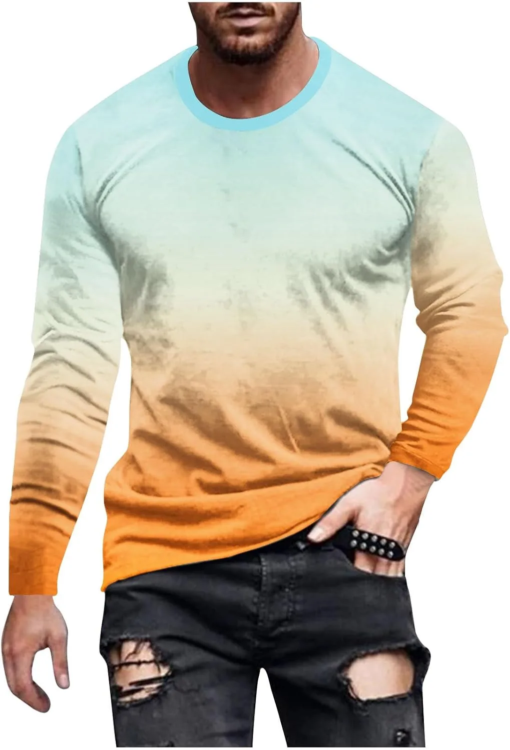 Мужская футболка с длинным рукавом Casual Fall Crewneck