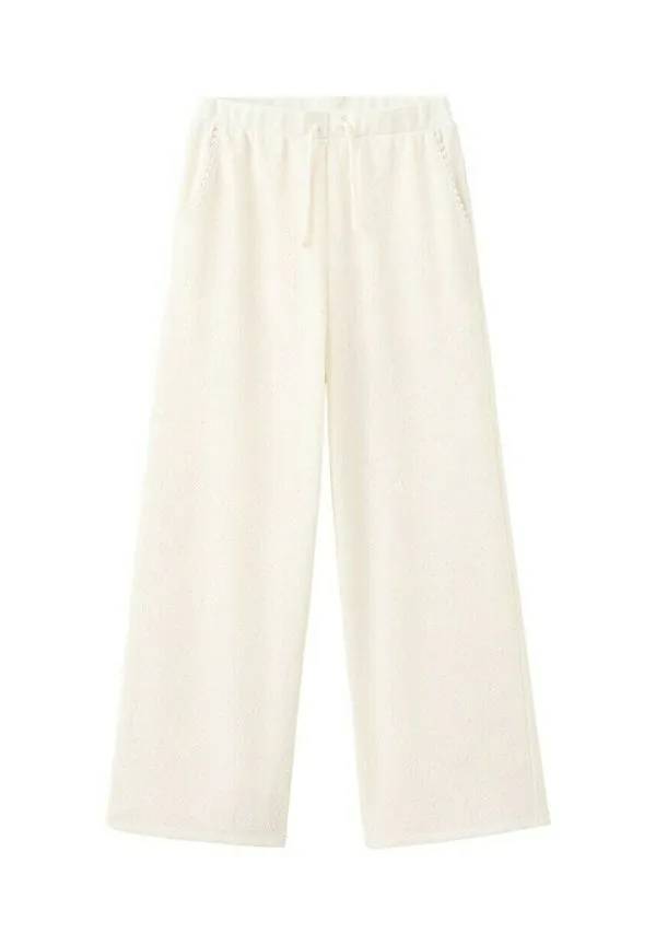 Детские спортивные штаны кремового цвета Mango Kids, Off-White — фото 2