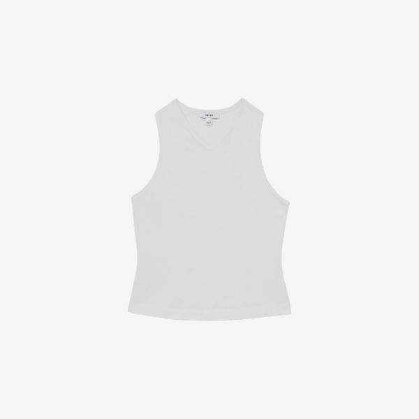 

Хлопковая майка Clara с открытыми плечами Reiss, белый