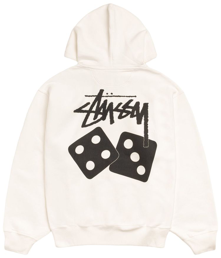 Худи Stussy Dice, окрашенное пигментом в цвет «Натуральный», кремовый — фото 2