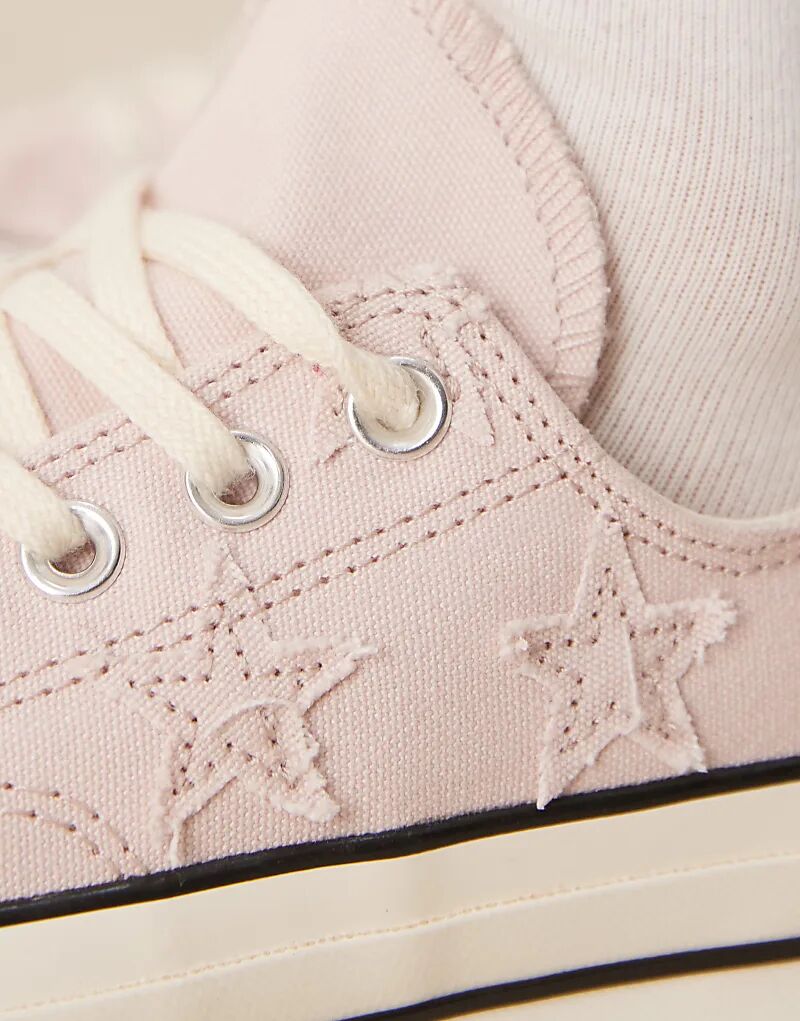 Кроссовки Converse Chuck 70 Ox с вышитыми звездами розового цвета — фото 4
