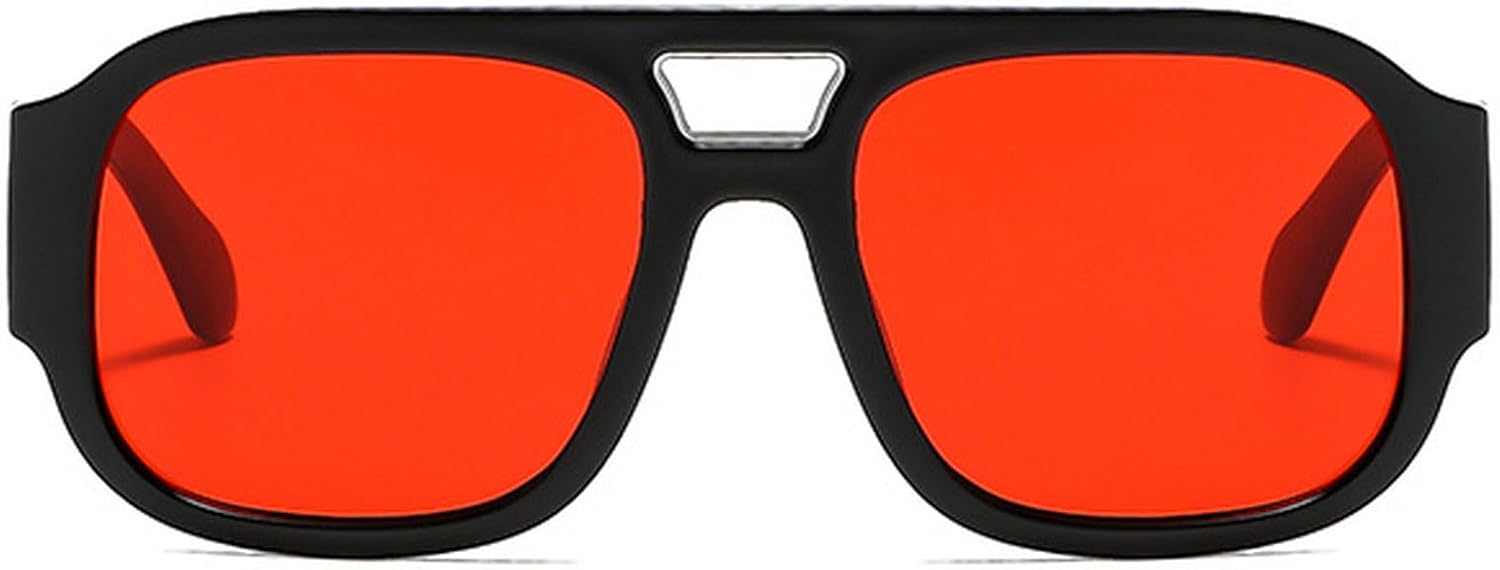 

Большие квадратные солнцезащитные очки для женщин в стиле ретро, ​​черные с коричневыми линзами, винтажные дизайнерские очки 70-х годов, мужские солнцезащитные очки-пилот mincl, Black Red