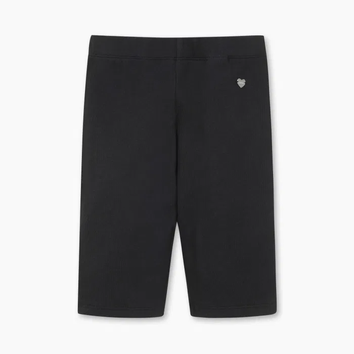 Детские чёрные ребристые леггинсы 5/8 от Benetton Kids