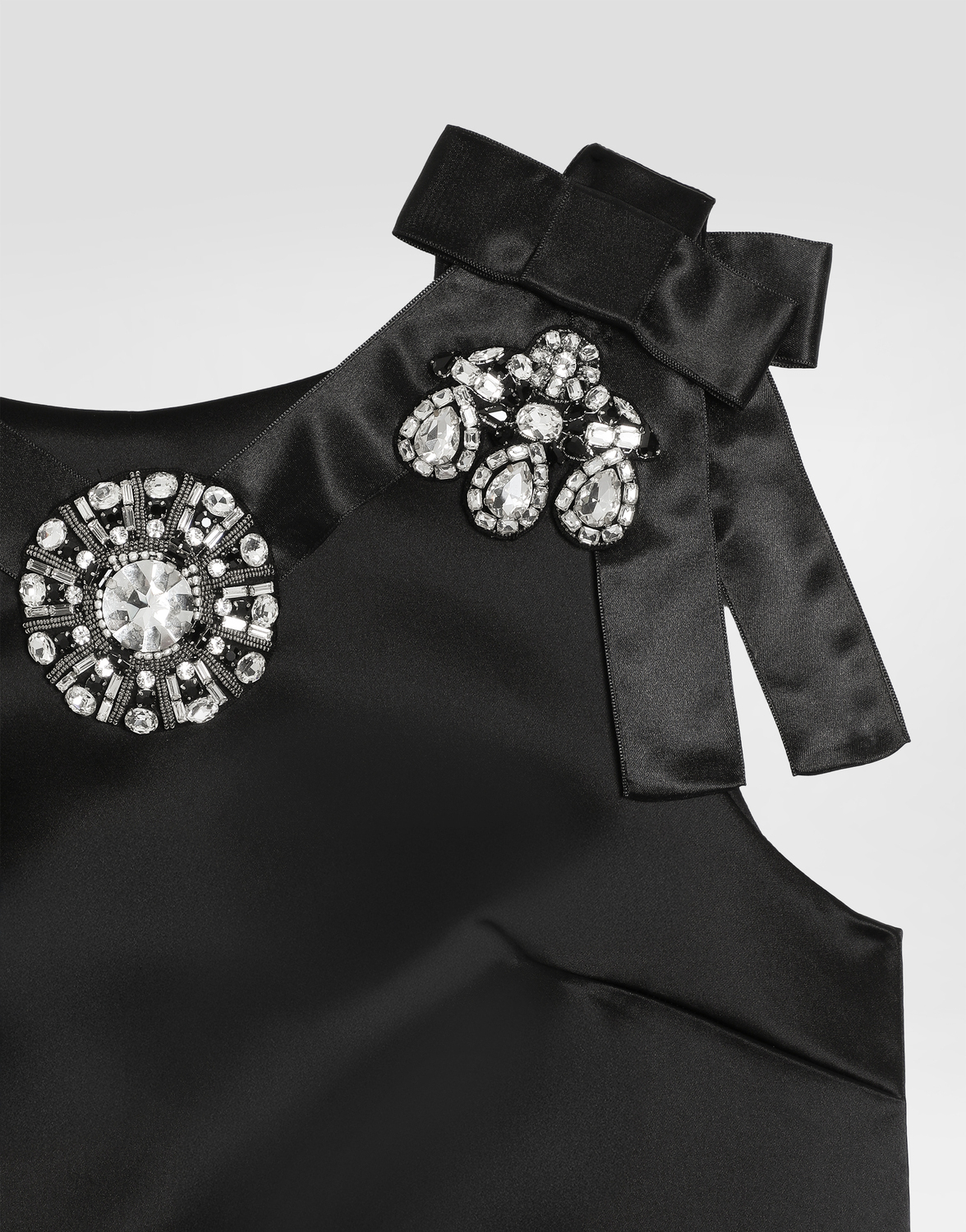 Платье из стрейч-сатина Dolce & Gabbana, черный — фото 3