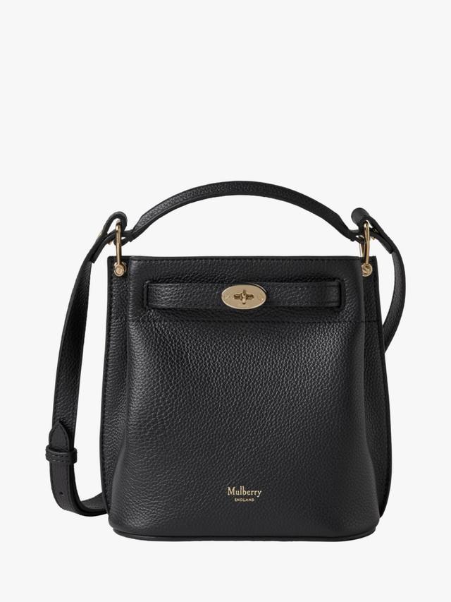 

Мини-сумка-ведро из кожи айлингтона Mulberry, черный