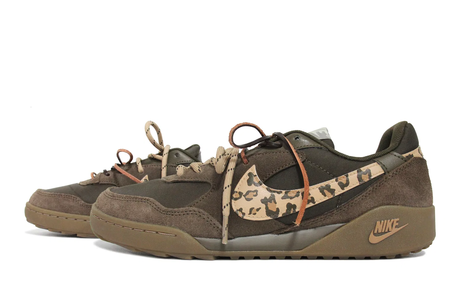 Кроссовки повседневные с леопардовым принтом Nike Terra Manta коричнево-желтые — фото 4