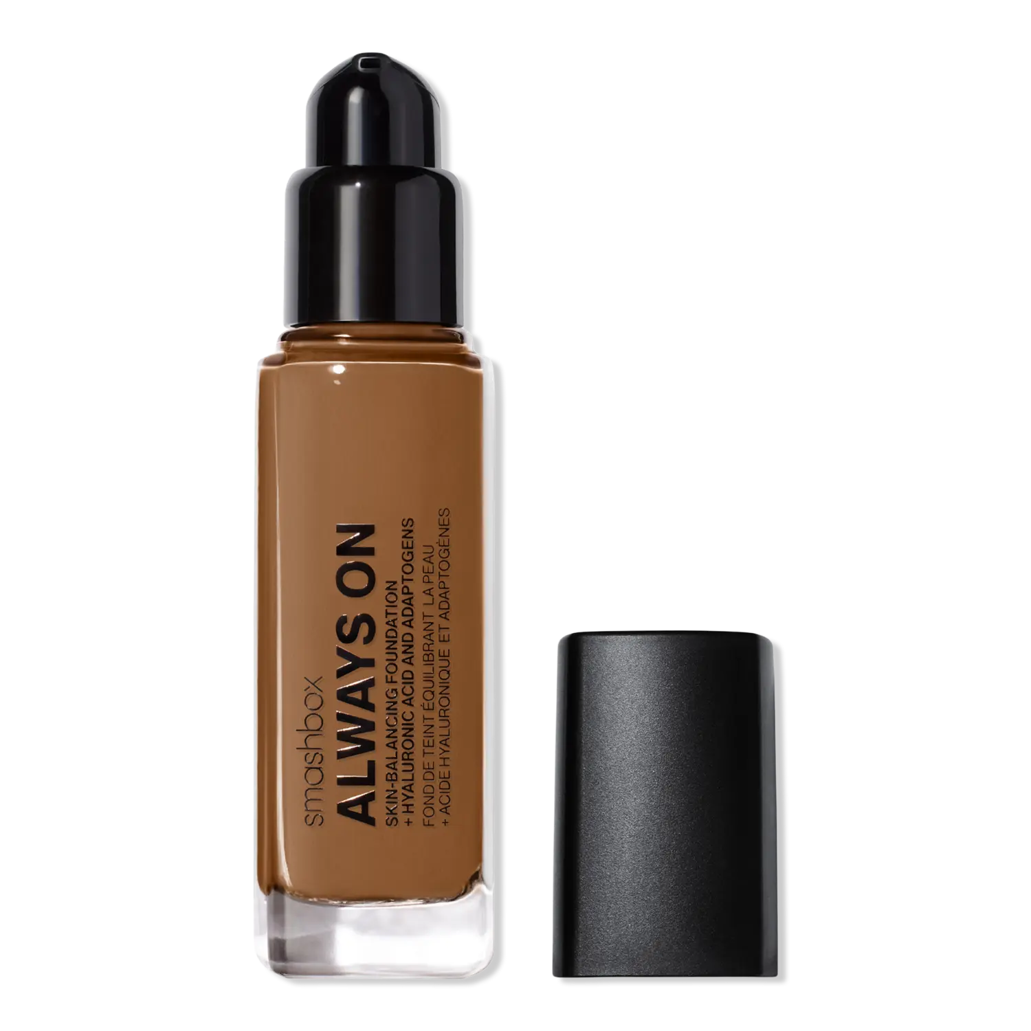 

Тональный крем Always On Skin-Balancing Foundation с гиалуроновой кислотой и адаптогенами. Smashbox, D10W (level-one dark with a warm undertone)