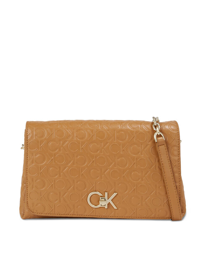 

Классическая сумка Re-Lock Shoulder Bag Md - Emb Calvin Klein, коричневый