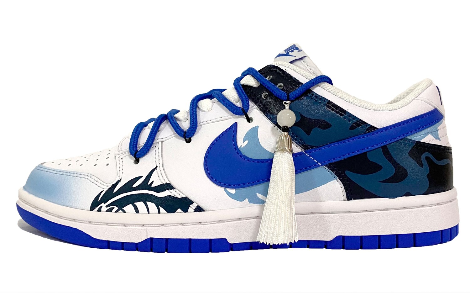 

Кроссовки Nike Dunk Skateboarding Shoes Men Low-top Black/Blue, черный/синий