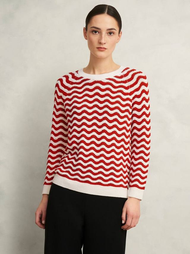 

Волнистый джемпер lulu chevron Hobbs, цвет Red/Ivory