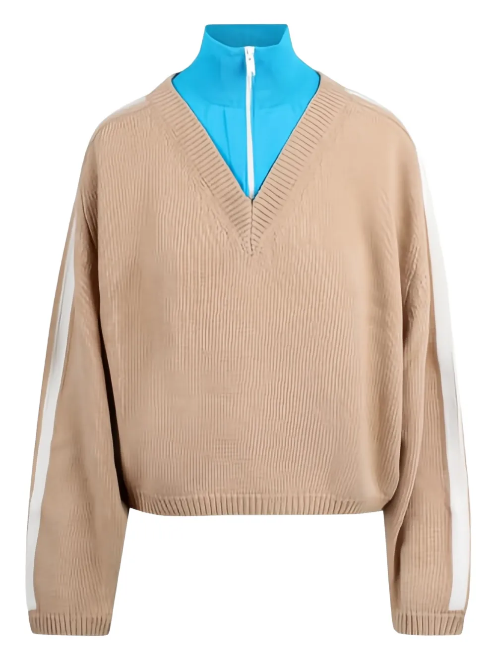 

Вязаный свитер с полу-молнией и V-образным вырезом Ssheena, нейтральный