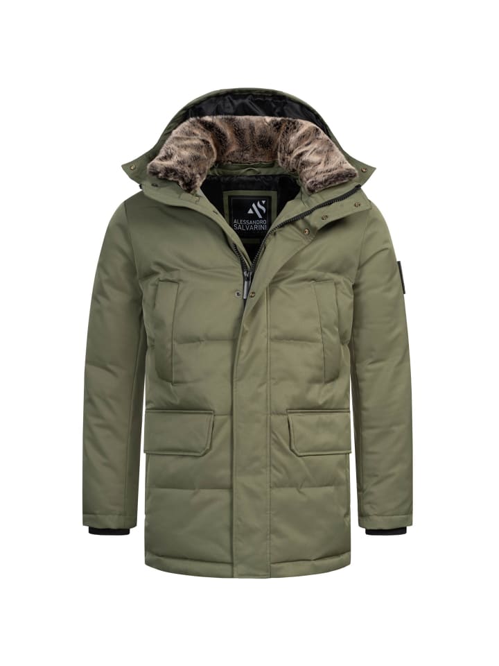 

Зимняя куртка AS-456 в цвете Темно-оливковый Alessandro Salvarini