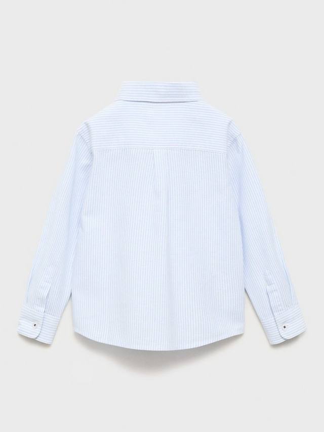 Детская хлопковая полосатая рубашка с длинными рукавами Oxford Mango, Lt-Pastel Blue — фото 4