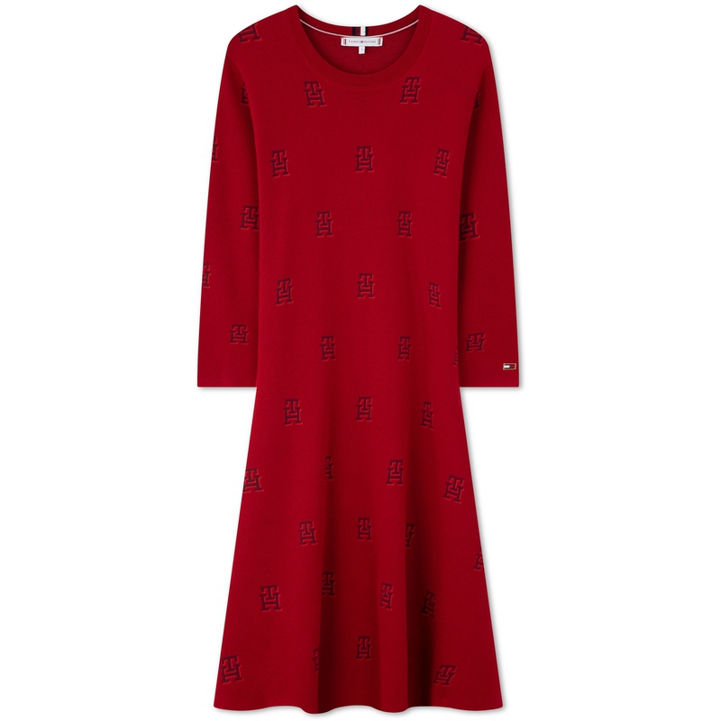 

Женское платье с длинными рукавами Tommy Hilfiger, красный